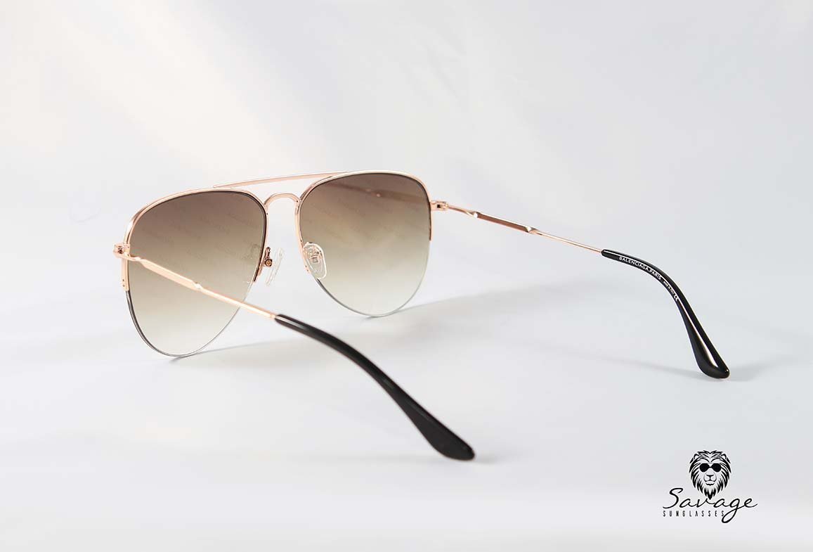 BA 0125-S Aviator Black Frame Gold - savagesunglassescol