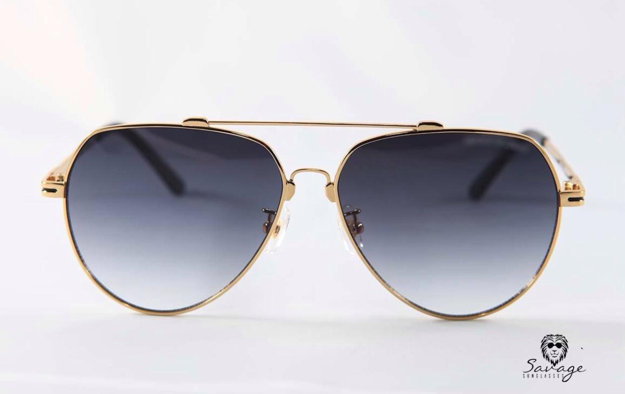 E-A 8045- Black Gradient Frame Gold - savagesunglassescol