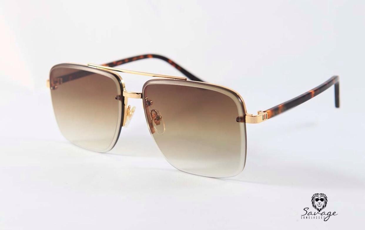 GC 00378- MARCO CUADRADO GOLD - BROWN LENS - savagesunglassescol