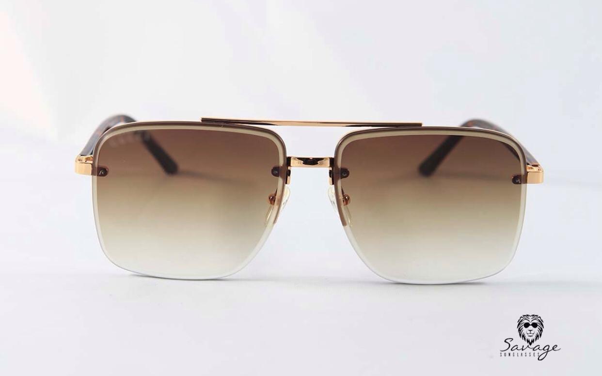 GC 00378- MARCO CUADRADO GOLD - BROWN LENS - savagesunglassescol