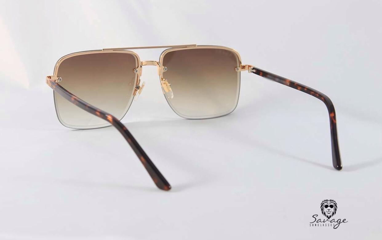 GC 00378- MARCO CUADRADO GOLD - BROWN LENS - savagesunglassescol