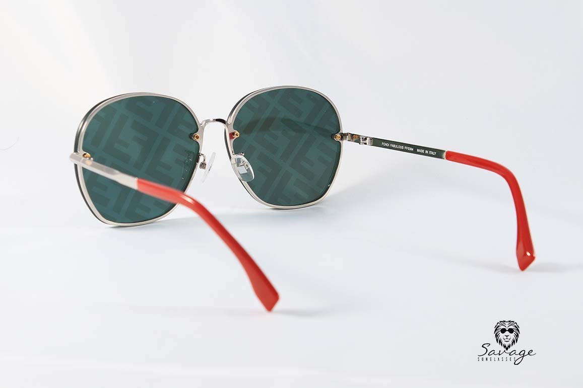 Fabulous 0384- Black Brand Frame Silver/Red - savagesunglassescol