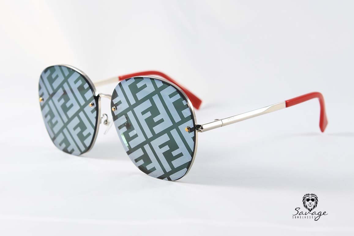 Fabulous 0384- Black Brand Frame Silver/Red - savagesunglassescol